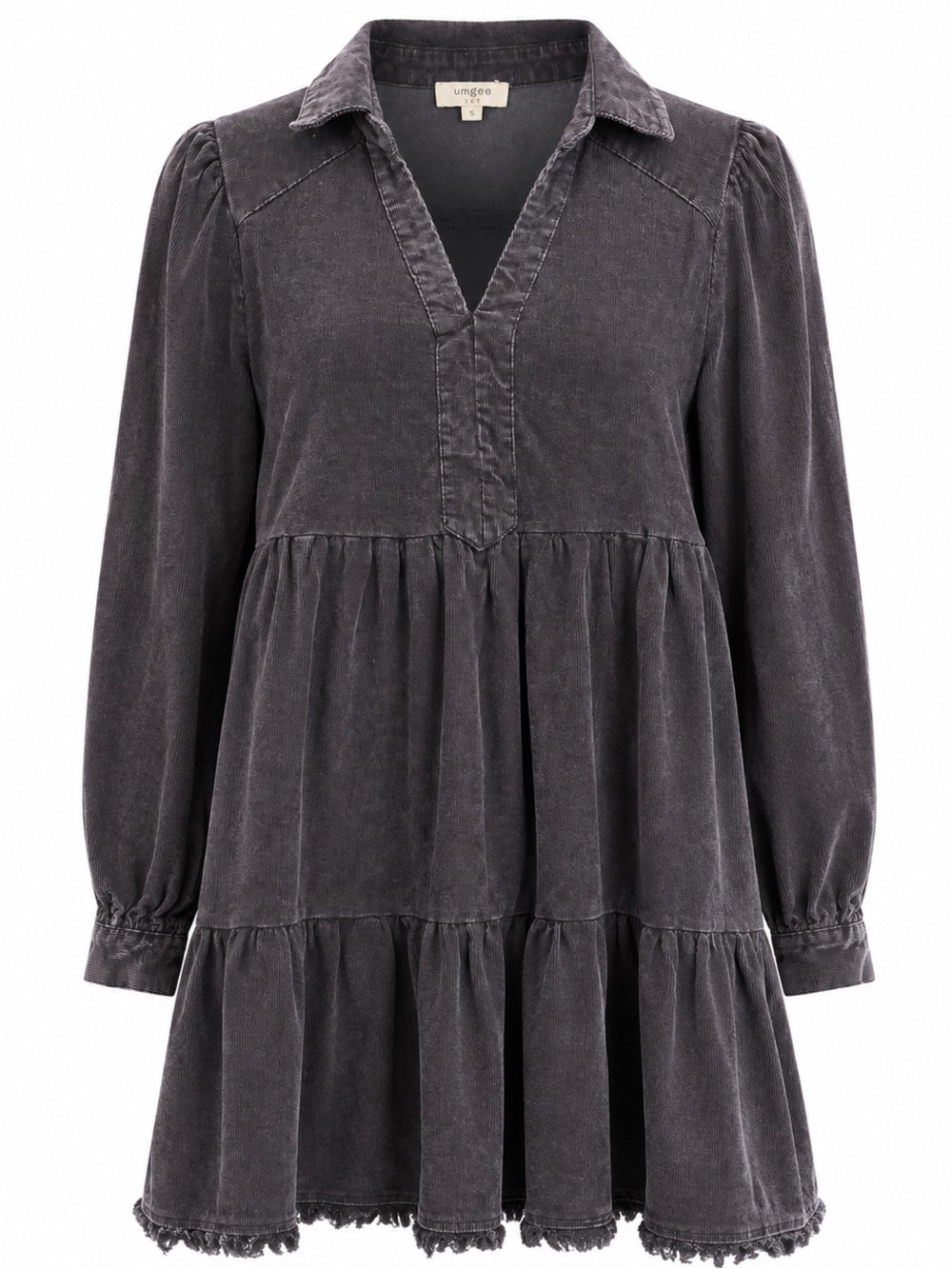 Umgee Black Corduroy Long Sleeve Dress size Small